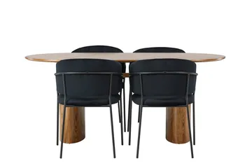 Isolde spisebord 180x90 cm med 4 Selma spisestoler - Møbler - Bord - Spisegruppe