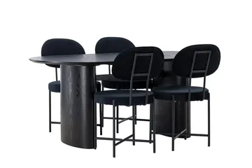 Isolde spisebord 180x90 cm med 4 Stella spisestoler - Møbler - Bord - Spisegruppe