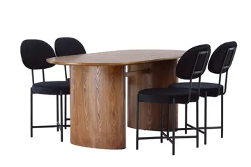 Isolde spisebord 180x90 cm med 4 Stella spisestoler - Møbler - Bord - Spisegruppe