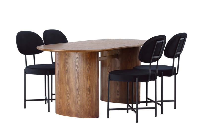 Isolde spisebord 180x90 cm med 4 Stella spisestoler - Møbler - Bord - Spisegruppe