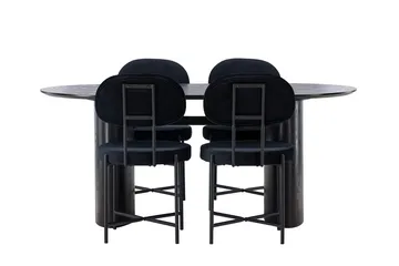 Isolde spisebord 180x90 cm med 4 Stella spisestoler - Møbler - Bord - Spisegruppe
