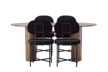 Isolde spisebord 180x90 cm med 4 Stella spisestoler - Møbler - Bord - Spisegruppe
