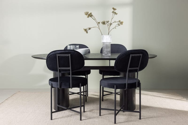 Isolde spisebord 180x90 cm med 4 Stella spisestoler