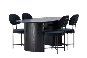 Isolde spisebord 180x90 cm med 4 Stella spisestoler - Møbler - Bord - Spisegruppe