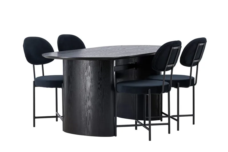 Isolde spisebord 180x90 cm med 4 Stella spisestoler - Møbler - Bord - Spisegruppe