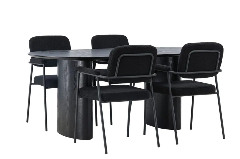Isolde spisebord 180x90 cm med 4 Yesterday spisestoler - Møbler - Bord - Spisegruppe