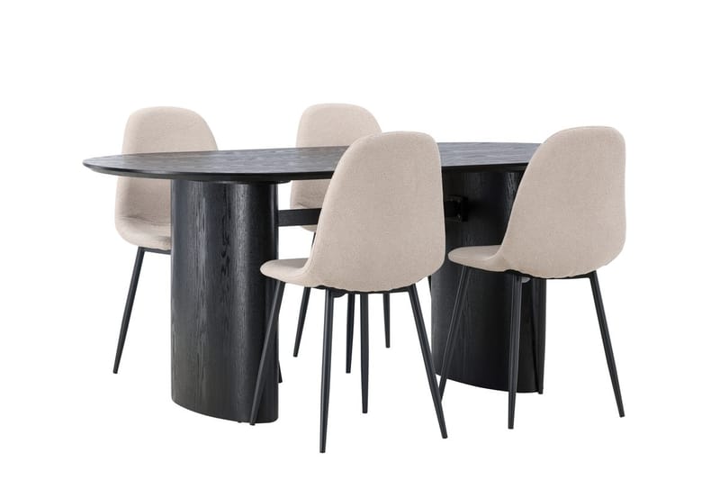 Isolde spisebord 180x90 cm med 4 Polar spisestoler - Møbler - Bord - Spisegruppe