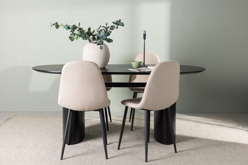 Isolde spisebord 180x90 cm med 4 Polar spisestoler