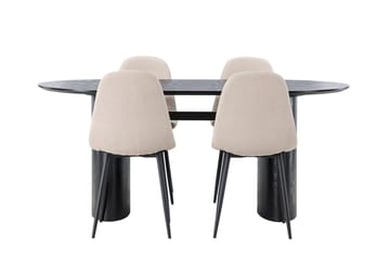 Isolde spisebord 180x90 cm med 4 Polar spisestoler - Møbler - Bord - Spisegruppe