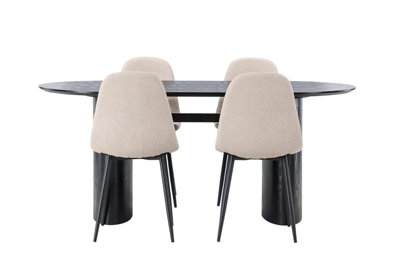 Isolde spisebord 180x90 cm med 4 Polar spisestoler - Møbler - Bord - Spisegruppe