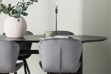 Isolde Spisegruppe 180 cm Oval med 4 Lilja Stoler - Sort - Møbler - Bord - Spisegruppe