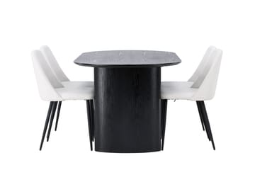 Isolde Spisegruppe 180 cm Oval med 4 Night Stoler - Sort - Møbler - Bord - Spisegruppe
