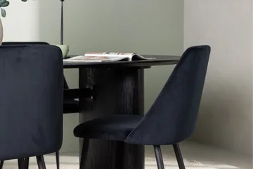 Isolde Spisegruppe 180 cm Oval med 4 Night Stoler - Sort - Møbler - Bord - Spisegruppe