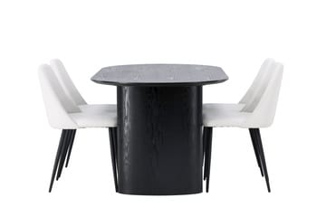Isolde Spisegruppe 180 cm Oval med 4 Night Stoler - Sort - Møbler - Bord - Spisegruppe