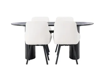 Isolde Spisegruppe 180 cm Oval med 4 Rosie Stoler - Beige - Møbler - Bord - Spisegruppe