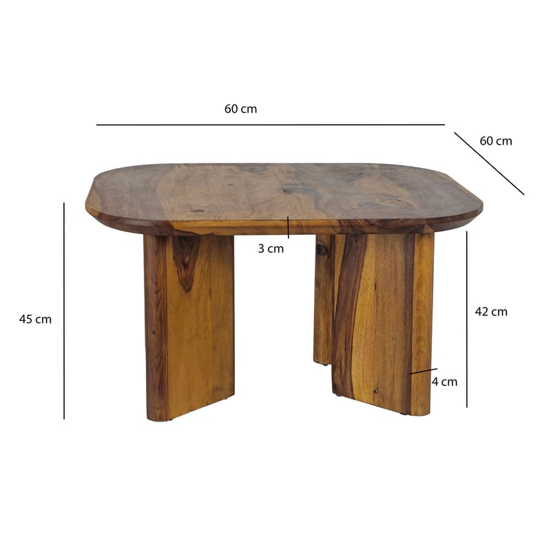Ivoano Sofabord 60 cm Landlig stil - Varm mørkebrun - Møbler - Bord - Sofabord & salongbord