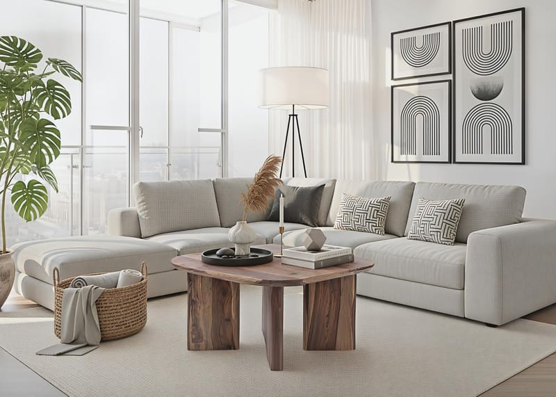 Ivoano Sofabord 60 cm Landlig stil - Varm mørkebrun - Møbler - Bord - Sofabord & salongbord