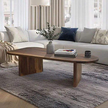 Ivoeri Sofabord 120 cm Ovalt Landlig stil - Varm mørkebrun - Møbler - Bord - Sofabord & salongbord