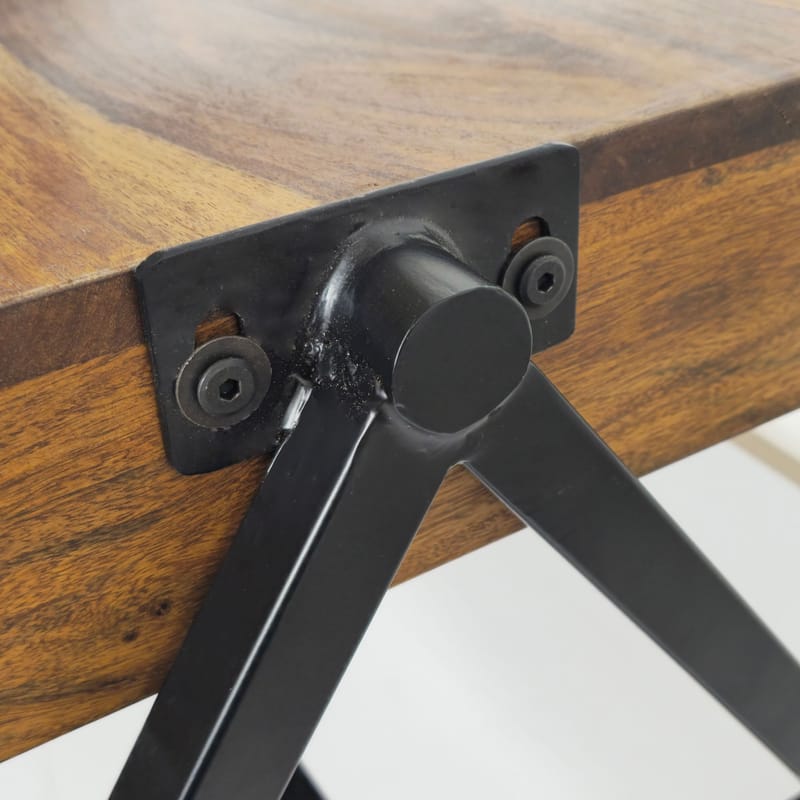Ivoira Sofabord 120 cm Industriell stil - Varm mørkebrun og svart - Møbler - Bord - Sofabord & salongbord