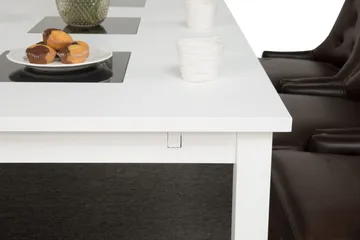 Jasmin Spisegruppe 180 cm med 6 Tuva Lenestol - Hvit/Brun PU - Møbler - Bord - Spisegruppe