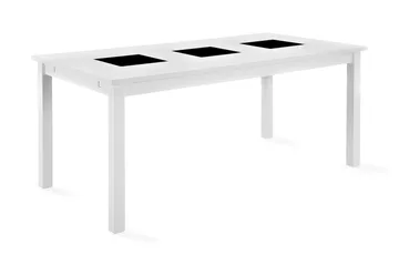 Jasmin Uttrekkbart Spisebord 180 cm + 6 stk Nibe stol grå med eikeben - Hvit/Grå - Møbler - Bord - Spisegruppe