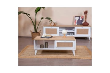 Jatinder Sofabord 55 cm - Mellomfarget tre/Hvit - Møbler - Bord - Sofabord & salongbord