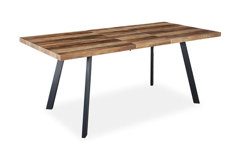Jaunita Spisebord Uttrekkbart med ileggsplate + 6 stk Naira stol beige med eikeben - Brun/Beige - Møbler - Bord - Spisegruppe