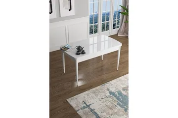 Javren Spisebord 114 cm Rektangulær - Hvit Marmor/Hvit - Møbler - Bord - Spisebord & kjøkkenbord