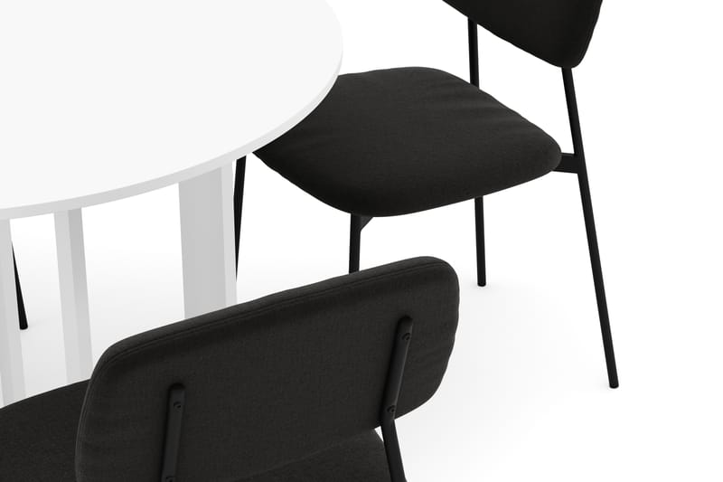 Jeba Spisebord 100 cm med 4 stk Lowe Matstkolar - Hvit - Møbler - Bord - Spisegruppe