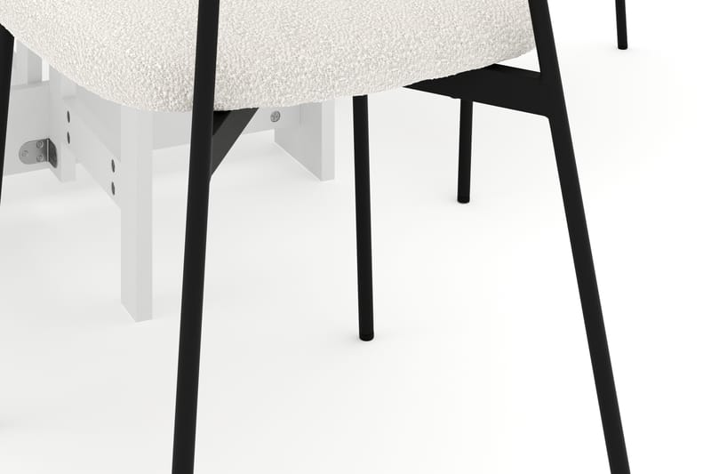 Jeba Spisebord 80 cm med 4 stk Lowe Matstkolar - Hvit - Møbler - Bord - Spisegruppe