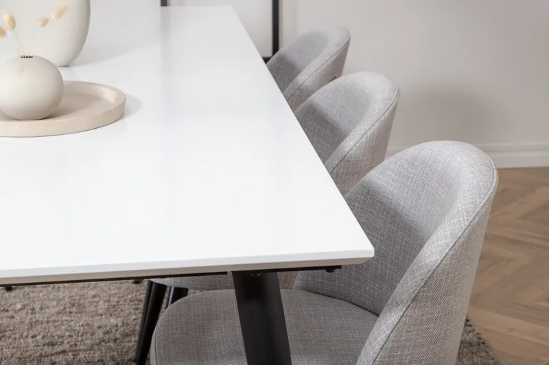 Jimms Matgruppe 195 cm Rektangulær med 6 Sedavi Stoler - Svart - Møbler - Bord - Spisegruppe