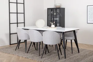 Jimms Matgruppe 195 cm Rektangulær med 6 Sedavi Stoler - Svart - Møbler - Bord - Spisegruppe