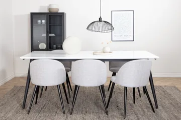 Jimms Matgruppe 195 cm Rektangulær med 6 Sedavi Stoler - Svart - Møbler - Bord - Spisegruppe