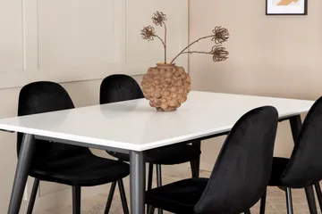 Jimms Uttrekkbar Spisegruppe 150 cm inkl. 4 Pontus Stoler - Hvit/Svart - Møbler - Bord - Spisegruppe