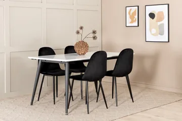 Jimms Uttrekkbar Spisegruppe 150 cm inkl. 4 Pontus Stoler - Hvit/Svart - Møbler - Bord - Spisegruppe