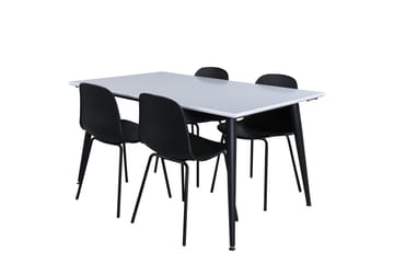 Jimmy Matgruppe 150 cm Rektangulær med 4 Arctic Stoler - Sort - Møbler - Bord - Spisegruppe