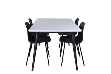 Jimmy Matgruppe 150 cm Rektangulær med 4 Arctic Stoler - Sort - Møbler - Bord - Spisegruppe