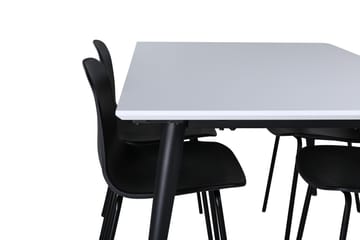 Jimmy Matgruppe 150 cm Rektangulær med 4 Arctic Stoler - Sort - Møbler - Bord - Spisegruppe