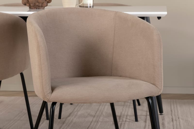 Jimmy Matgruppe 150 cm Rektangulær med 4 Berit stoler - Beige - Møbler - Bord - Spisegruppe