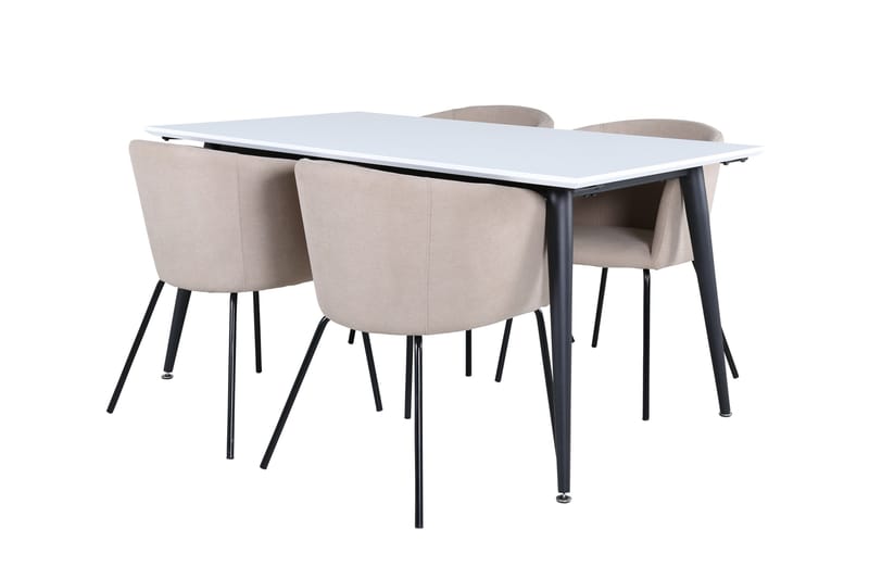 Jimmy Matgruppe 150 cm Rektangulær med 4 Berit stoler, Beige