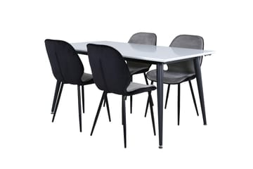 Jimmy Matgruppe 150 cm Rektangulær med 4 Emma stoler - Sort - Møbler - Bord - Spisegruppe