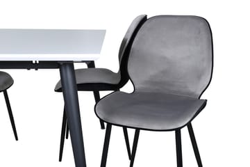 Jimmy Matgruppe 150 cm Rektangulær med 4 Emma stoler - Sort - Møbler - Bord - Spisegruppe