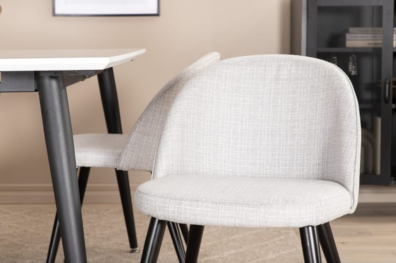 Jimmy Matgruppe 150 cm Rektangulær med 4 Velvet Stoler - Svart - Møbler - Bord - Spisegruppe