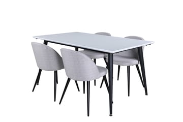 Jimmy Matgruppe 150 cm Rektangulær med 4 Velvet Stoler - Svart - Møbler - Bord - Spisegruppe