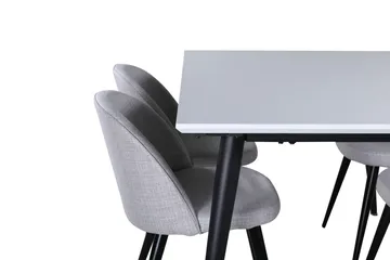 Jimmy Matgruppe 150 cm Rektangulær med 4 Velvet Stoler - Svart - Møbler - Bord - Spisegruppe