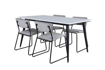 Jimmy Spisegruppe 150 cm Rektangulær med 4 Kenth Stoler - Sort - Møbler - Bord - Spisegruppe