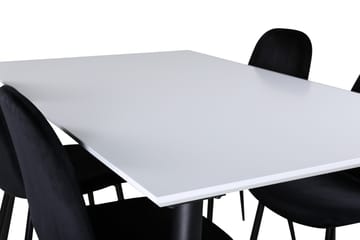 Jimmy Spisegruppe 150 cm Rektangulær med 4 Polar Stoler - Sort - Møbler - Bord - Spisegruppe