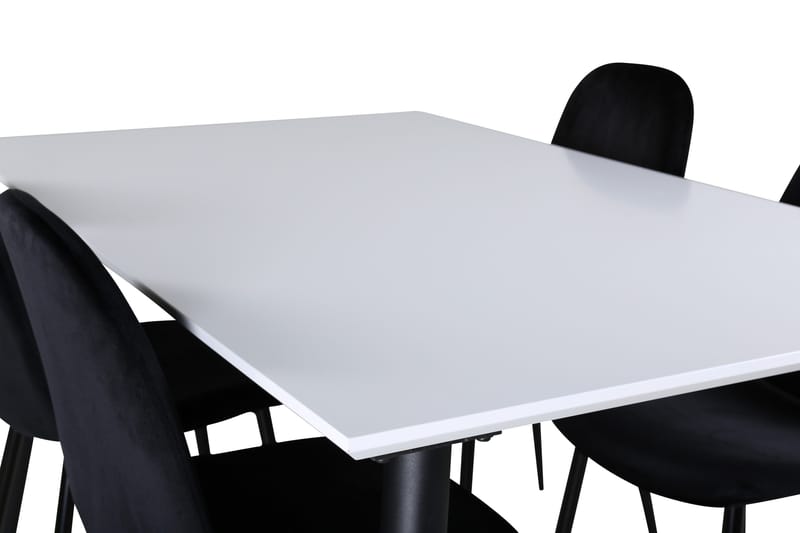 Jimmy Spisegruppe 150 cm Rektangulær med 4 Polar Stoler - Sort - Møbler - Bord - Spisegruppe