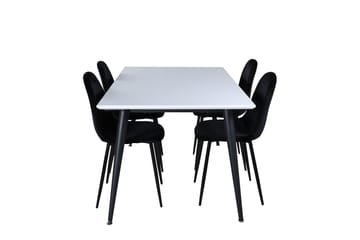 Jimmy Spisegruppe 150 cm Rektangulær med 4 Polar Stoler - Sort - Møbler - Bord - Spisegruppe