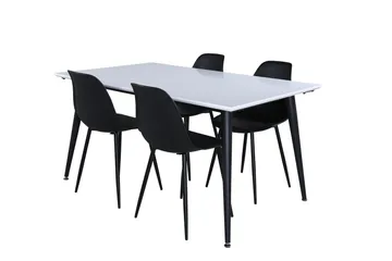 Jimmy Spisegruppe 150 cm Rektangulær med 4 Polar Stoler - Sort - Møbler - Bord - Spisegruppe